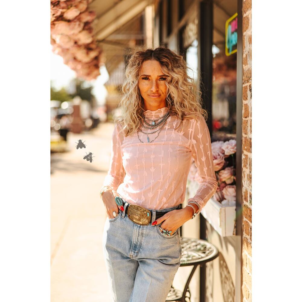 2 fly co NWT LARIAT LACE L/S *DUSTY ROSE SMALL